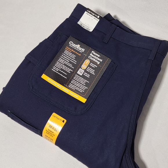 Carhartt Other - Carhartt FR Canvas Waist Overall Quilt Lined Pant/Jean Navy 38x34 FRB194‎ HRC 3